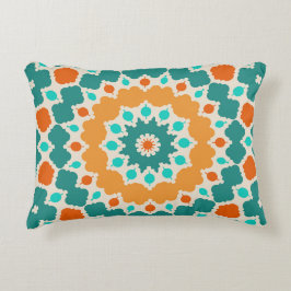 Grönt Guld och Röda blommor och diamanter Prydnadskudde