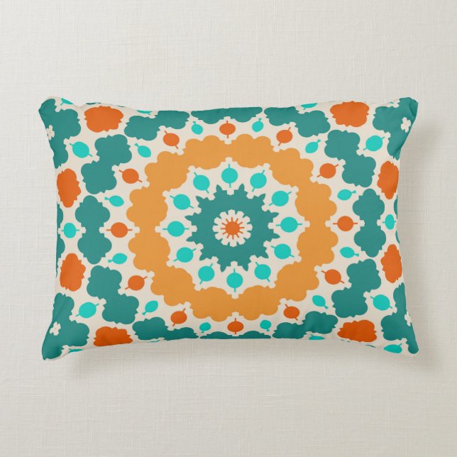 Grönt Guld och Röda blommor och diamanter Prydnadskudde (Framsidan)