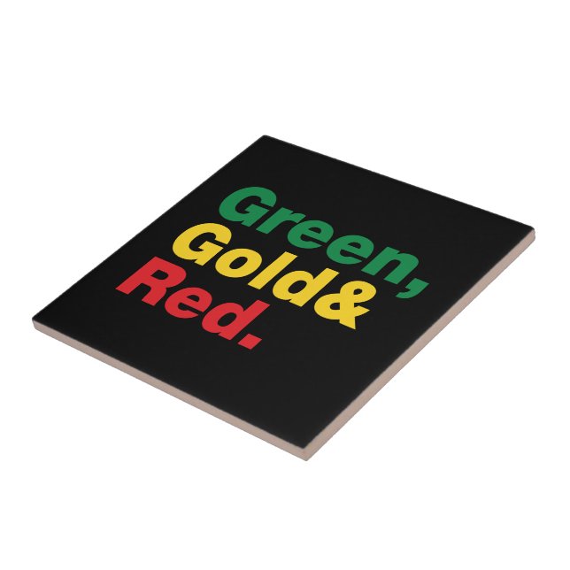 Grönt, Guld och rött. Kakelplatta (Sidan)