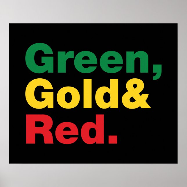 Grönt, Guld och rött. Poster (Framsidan)