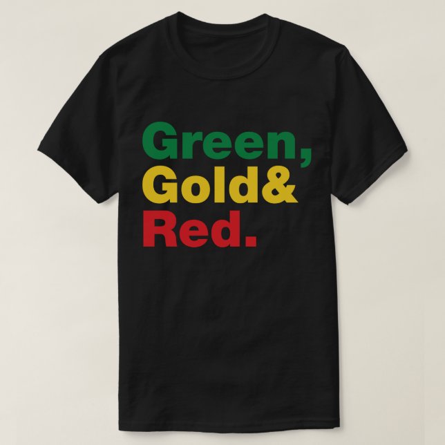 Grönt, Guld och rött. T-shirt (Design framsida)