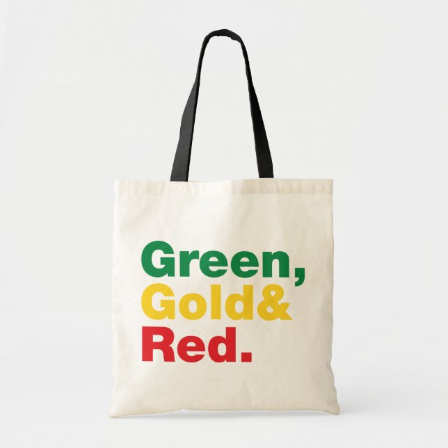 Grönt, Guld och rött. Tygkasse (Framsidan)