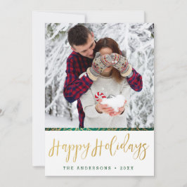 Grönt & Guld Ornate Glad helg Julkort