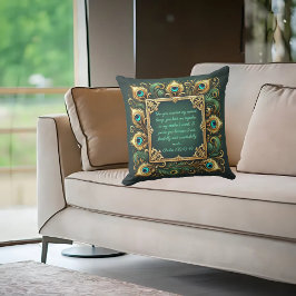 Grönt Guld Peacock Ram Anpassade Kudde