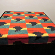 Grönt Guld Red Black Afrika Artisan Crochet Print