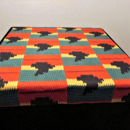 Grönt Guld Red Black Afrika Artisan Crochet Print