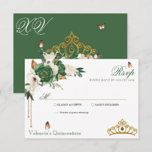 Grönt Guld Ro Elegant Guld Tiara Quinceanera OSA Kort