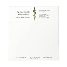 Grönt Guld Rod of Asclepius Medical Herbal Anteckningsblock