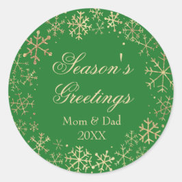 Grönt Guld Säsongens hälsningar Runt Klistermärke