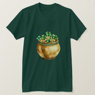 Grönt Guld Shamrock Kruk med Guld T Shirt