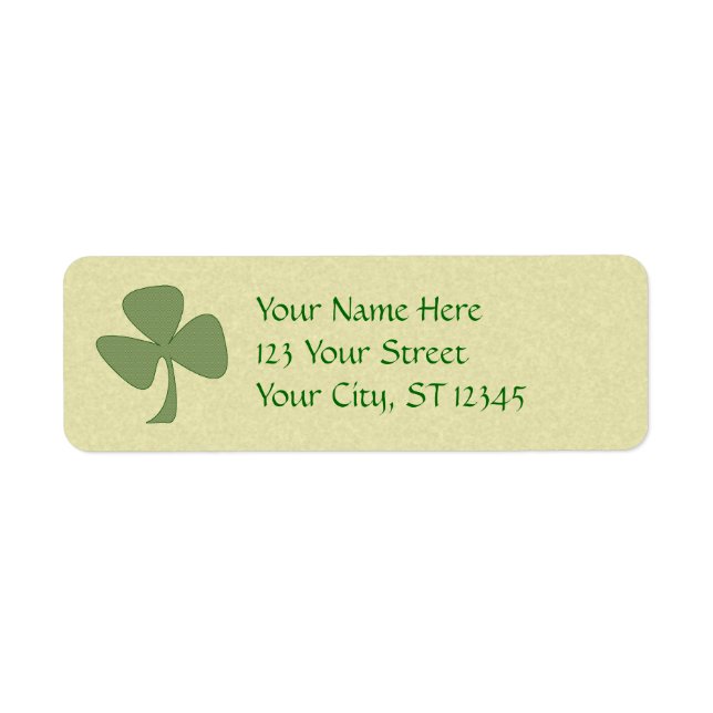 Grönt & Guld Shamrock Returadress Etikett (Framsidan)