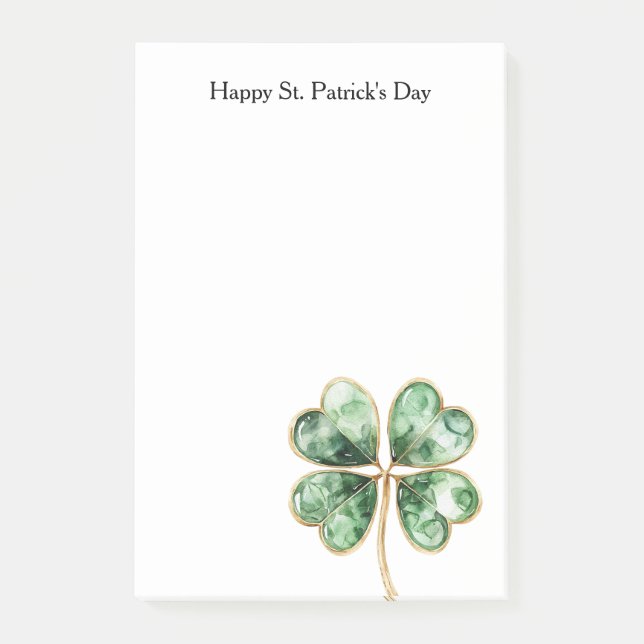 Grönt Guld Shamrock St. Patricks dag Post-it Block (Framsida)