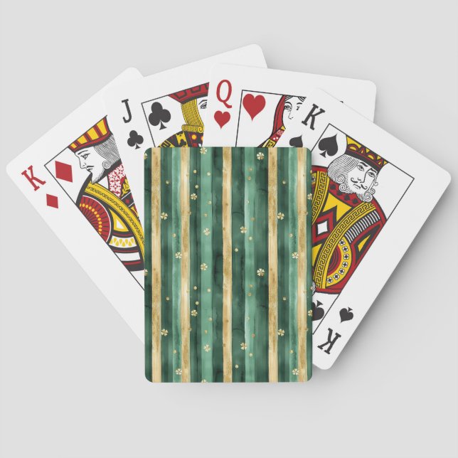 Grönt Guld Shamrock St. Patrick's Day Casinokort (Baksidan)