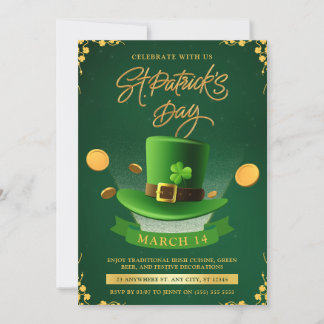 Grönt & Guld St. Patricks dag firande fest Inbjudningar