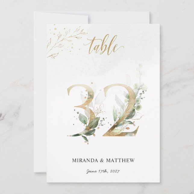 Grönt & Guld, Storlekt 5 tum x 7 Bordsnummer 32 (Framsida)