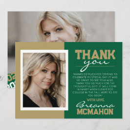 Grönt & Guld Studenten 2 - tackkort för foto Inbjudningar