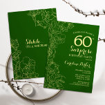 Grönt Guld Surprise 60:e Födelsedagsfesten Inbjudningar<br><div class="desc">Blommigt Grönt Guld Surprise 60 Födelsedagsfest inbjudan. Minimalistisk modern design med botaniska accenter och typsnitt för typsnitt. Enkel perfekt för inbjudan-kort i blommigt för en snyggt kvinnlig överraskning i firande. Kan anpassas till vilken ålder som helst.</div>