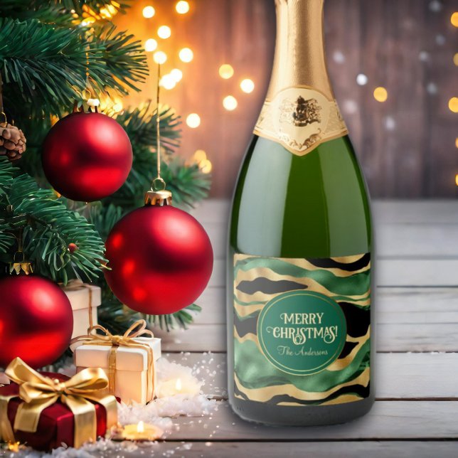 Grönt Guld Svarta Glitter Vinkara (Skapare uppladdad)