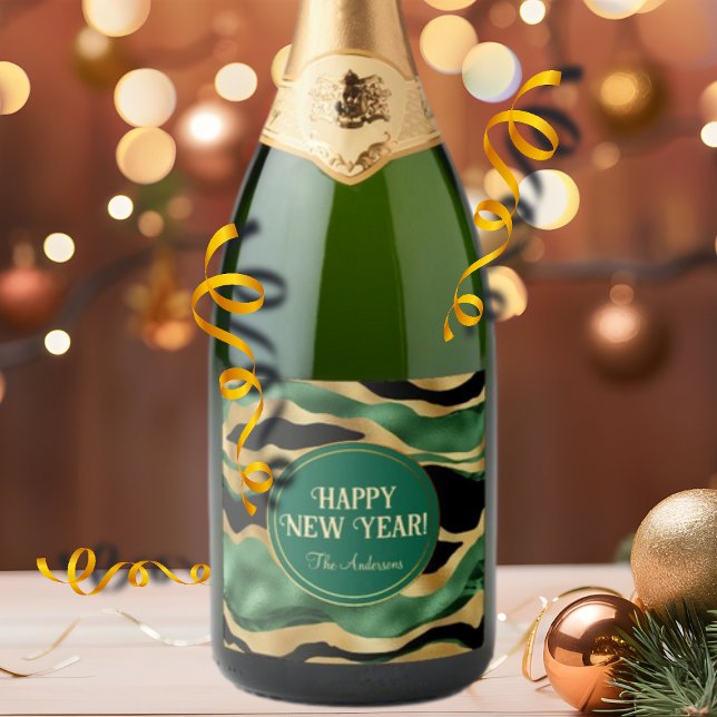 Grönt Guld Svarta Glitter Vinkara (Skapare uppladdad)