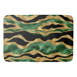 Grönt Guld Svarta Glitter Vinkara Badrumsmatta