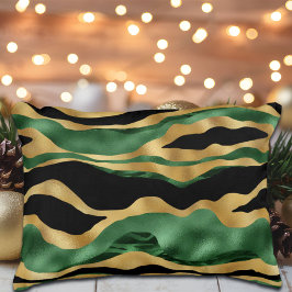 Grönt Guld Svarta Glitter Vinkara Prydnadskudde