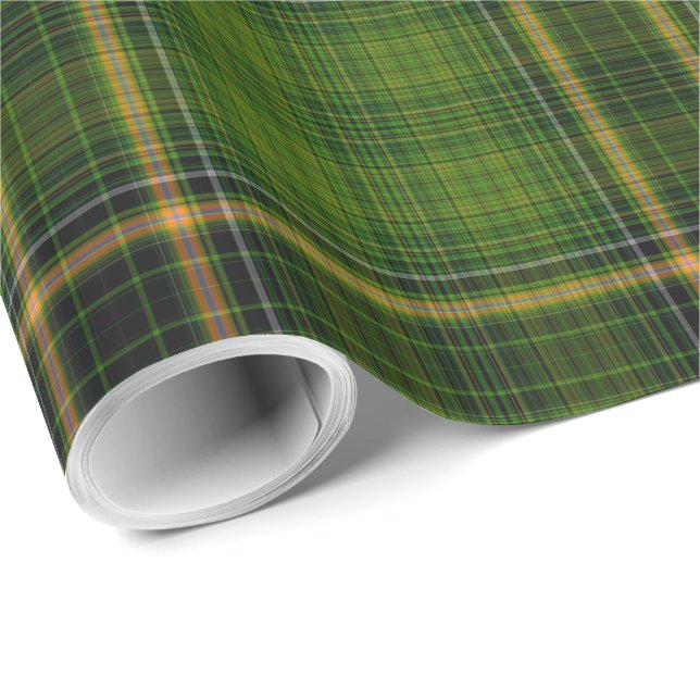 Grönt Guld Tartan Play Presentpapper (Rullad Hörn)