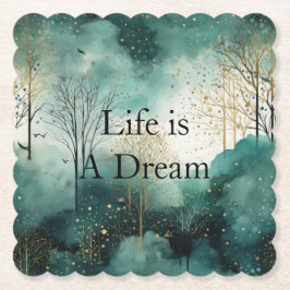 Grönt Guld Träd Underlägg Papper