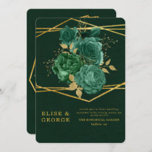 Grönt & Guld Unik geometrisk Blommigt Bröllop