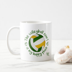 grönt guld volleyball-domstolen är min lycklig stä kaffemugg