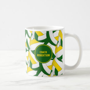 grönt guld volleyball Team färg-bussgåva Kaffemugg