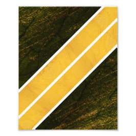 Grönt Guld White Linjer Fototryck