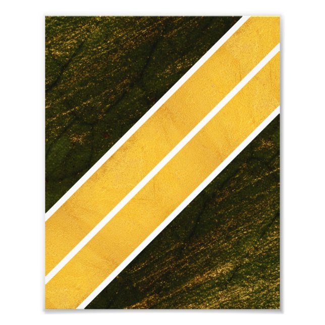 Grönt Guld White Linjer Fototryck (Framsidan)