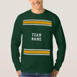 Grönt Guld White Sports Jersey Team Långärmad T Shirt