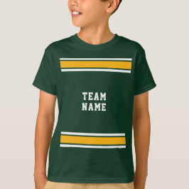 Grönt Guld White Sports Jersey Team Namn Kids T Shirt
