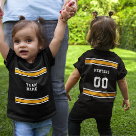 Grönt Guld White Sports Jersey Team Namn Mörk T Shirt