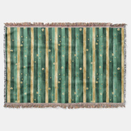 Grönt guldklöver St. Patricks dag-ränder Filt