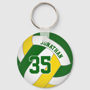 grönt gult anpassningsbar volleyball namn jersey-n nyckelring