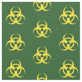 Grönt & Gult Biohazard Symbol Fabric Tyg