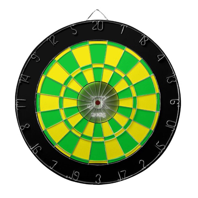 Grönt Gult Black Dartboard 2025 Darttavla (Framsidan)
