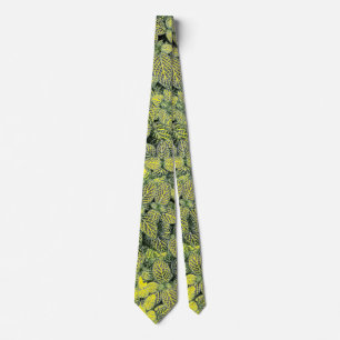 GRÖNT GULT BLACK NATURAL LÖV MODERN NECK TIE SLIPS