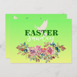 Grönt & Gult Blommigt Påsk kyrkinbjudan Inbjudningar