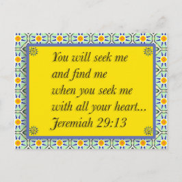 Grönt Gult Blue Christian Bible Verse vycard Vykort