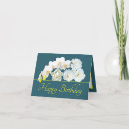 Grönt Gult Bouquet White Flowers Grattis på födels Kort