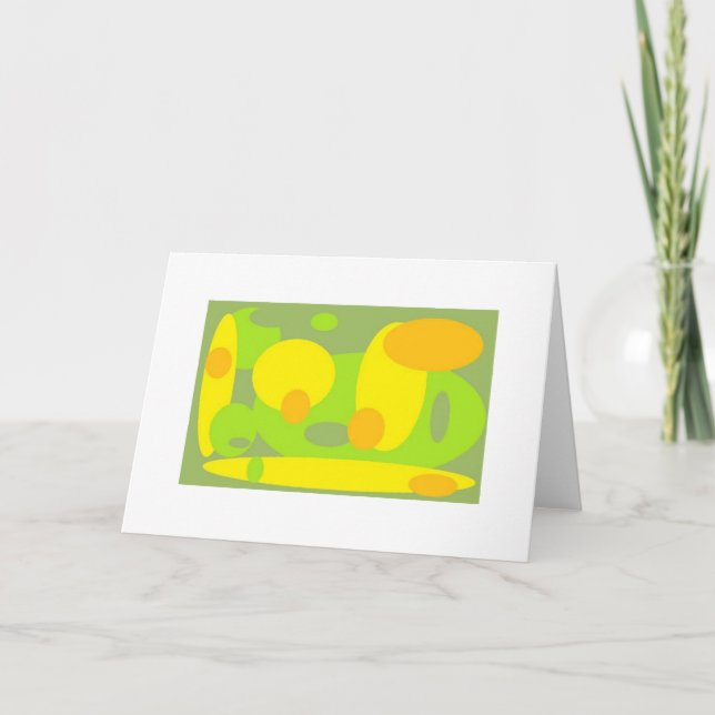 GRÖNT GULT BUBBLES GREETARD KORT (Framsida)
