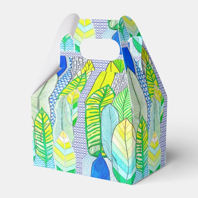 Grönt Gult Cute Modern Tropical Boho Löv Presentaskar (Framsidan Sidan)