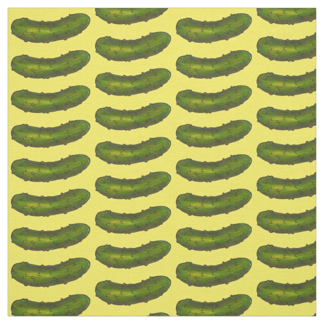 Grönt Gult Dill Pickle Crunchy Kosher Pickles Tyg (Provkarta)