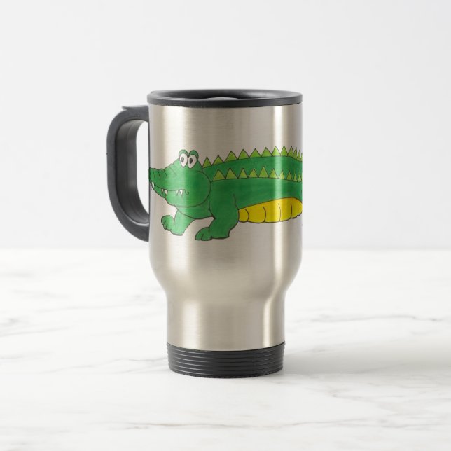 Grönt Gult Gator Alligator Croc Crocodile Animal Resemugg (Framsida vänster)