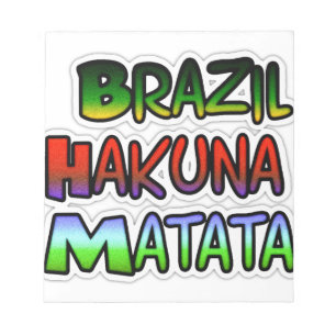 Grönt Gult Golden Brazil Hakuna Matata Art Skriv u Anteckningsblock