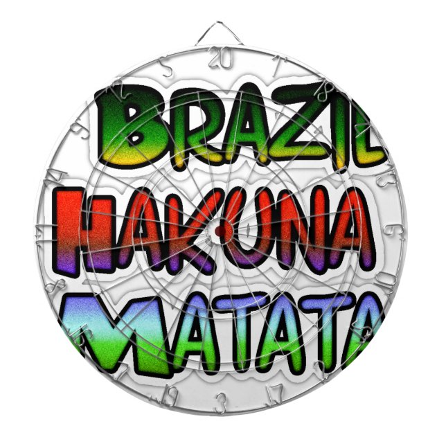 Grönt Gult Golden Brazil Hakuna Matata Art Skriv u Piltavla (Framsidan)