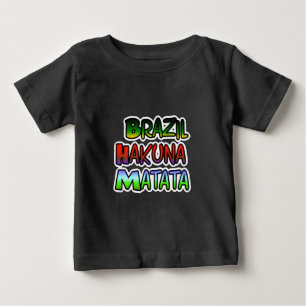 Grönt Gult Golden Brazil Hakuna Matata Art Skriv u Tee